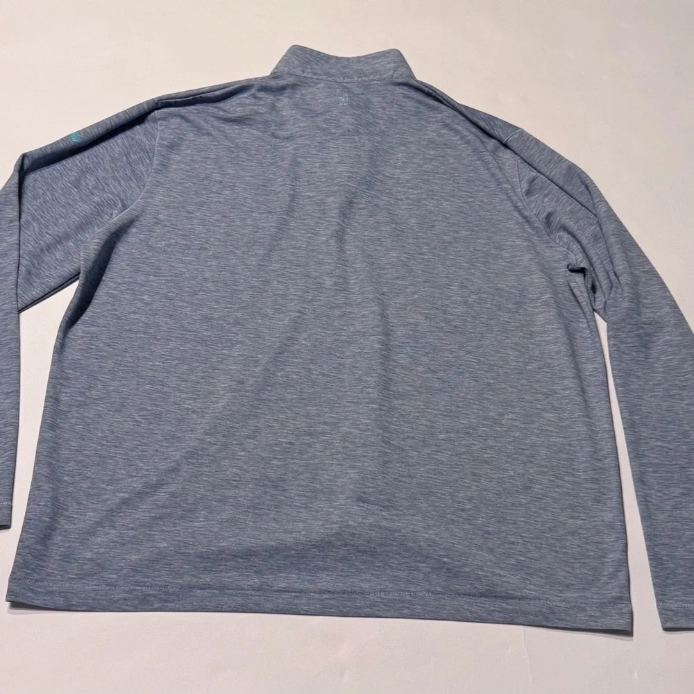 Johnnie-O Blake XXL Performance 1/4 Zip Pullover Grey Textured Mock Neck LOGO